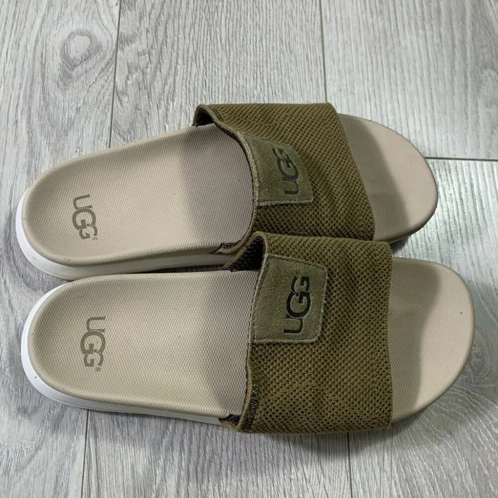 UGG Xavier Hyperweave Slides Sandals Khaki